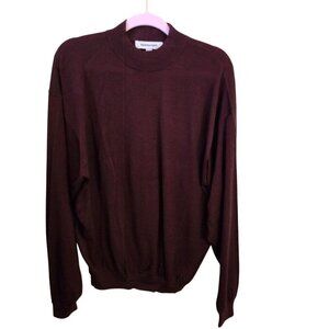 Pronto Uomo Deep Burgundy Silk Cotton Sustainable  Mock Neck Sweater Size XL